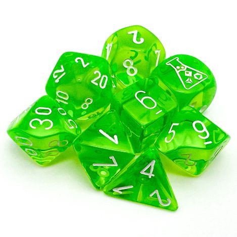 7-set Translucent Rad Green with White box art