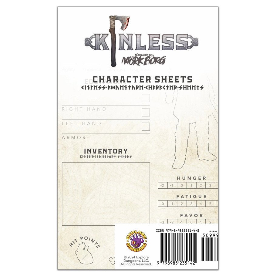 Mork Borg: Kinless Character Sheets box art