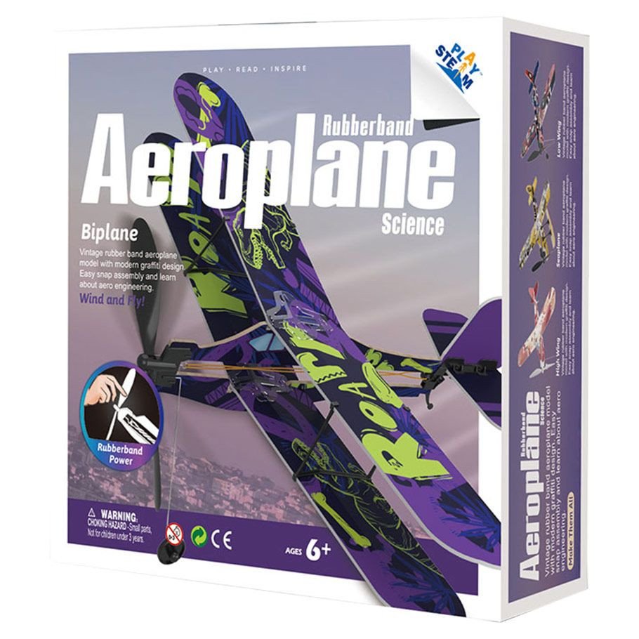 Rubber Band Airplane Science - Biplane box art