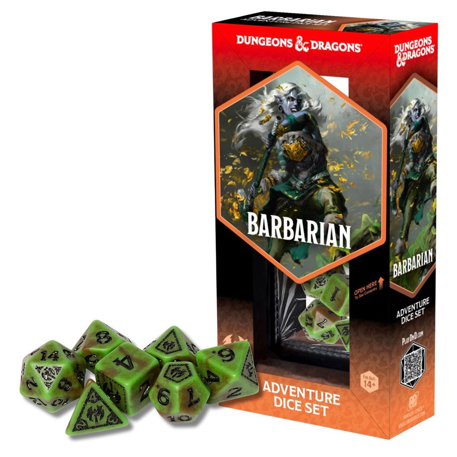 D&D Adventure Dice: Barbarian (GR/BR) box art
