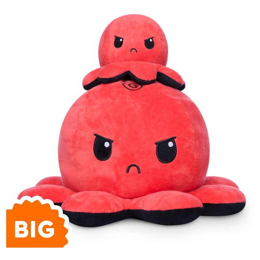 BIG Reversible Octopus Plush: RD & BK box art