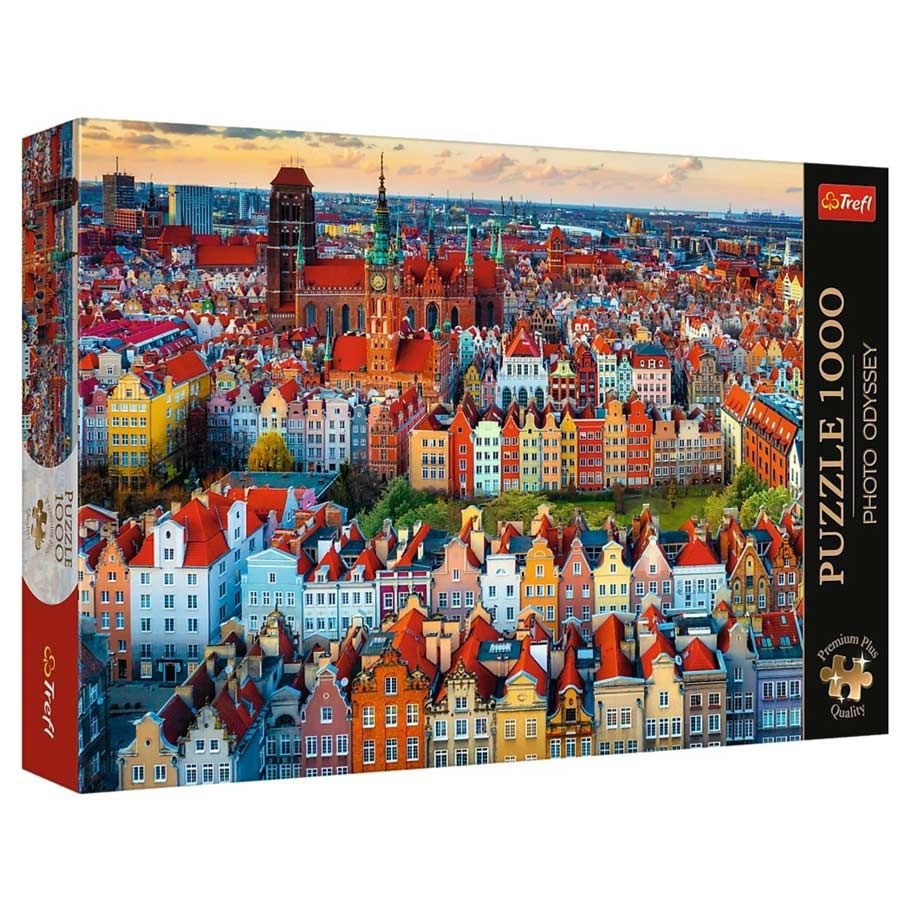 Puzzle: View on GdaÅ„sk, Poland 1000pc box art