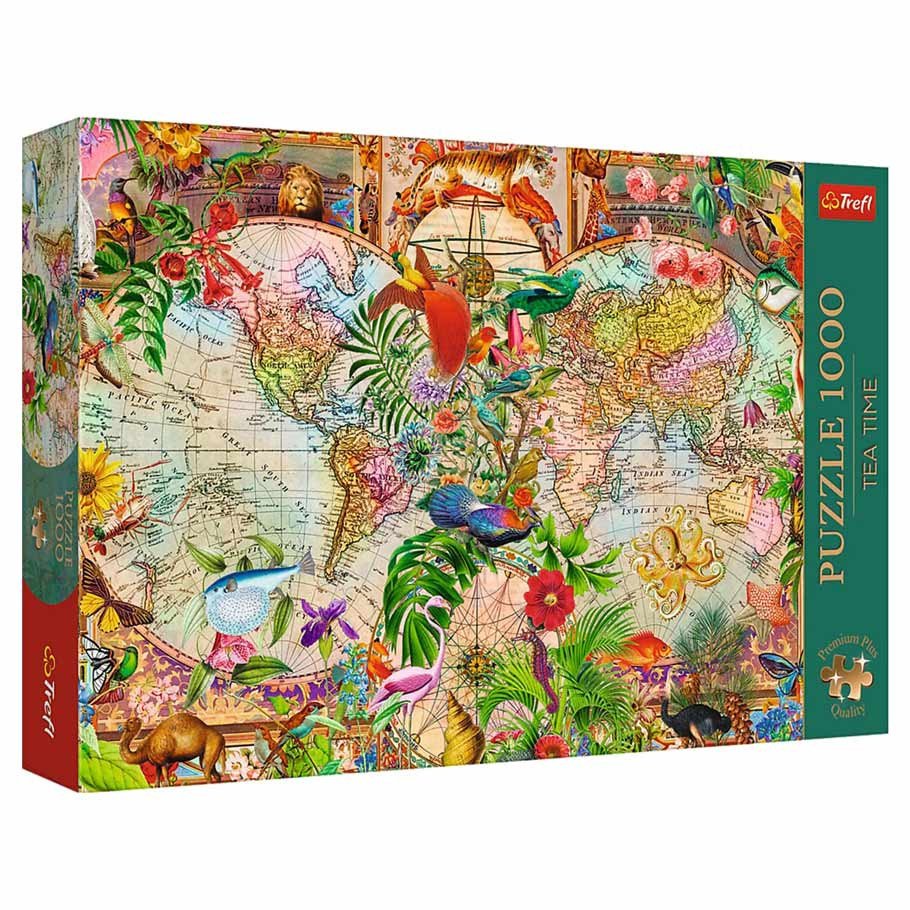 Puzzle: Tea Time: Antique Map 1000pc box art