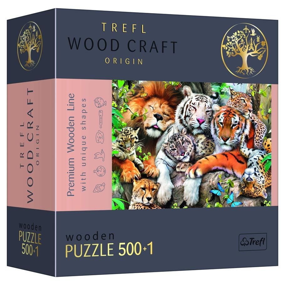 Puzzle: Wood: Jungle Cats 501pc box art