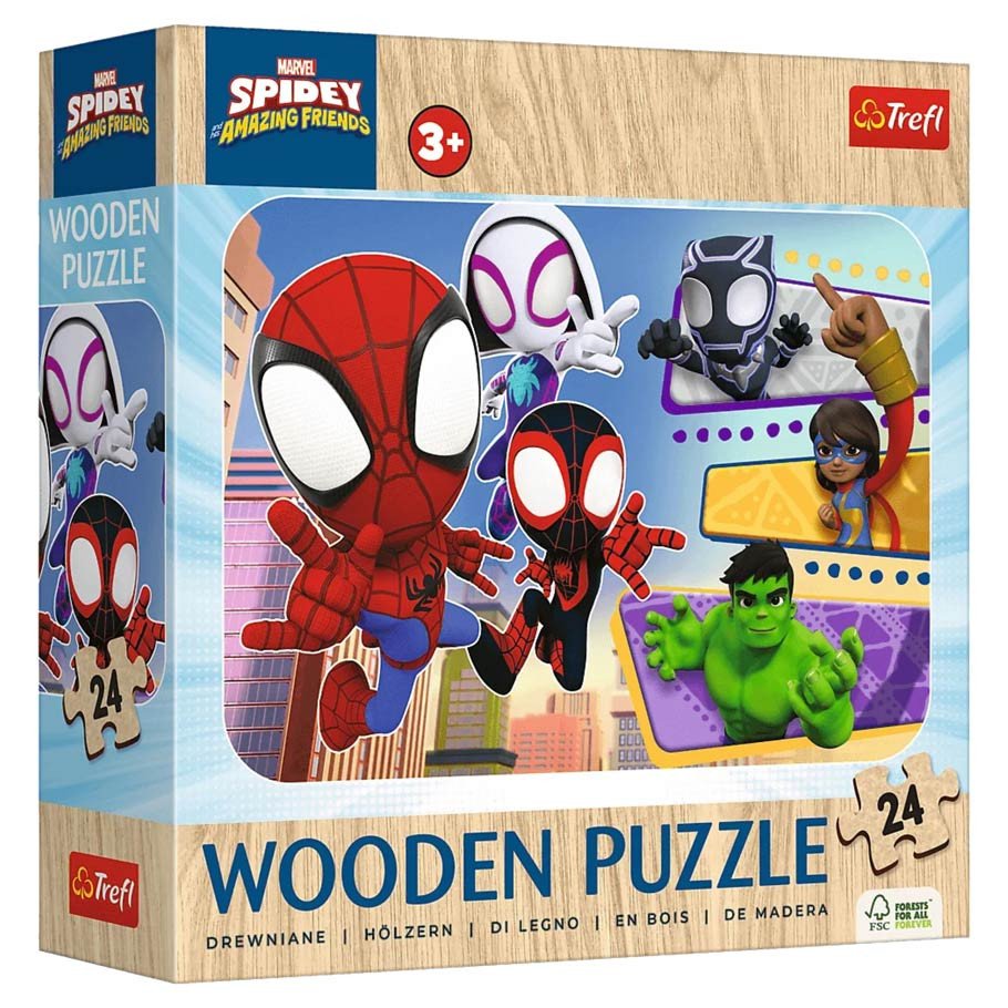Puzzle: Wood: Spidey & Friends 24pc box art