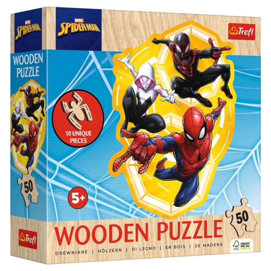 Puzzle: Wood: Spider-Man Ready 50pc box art