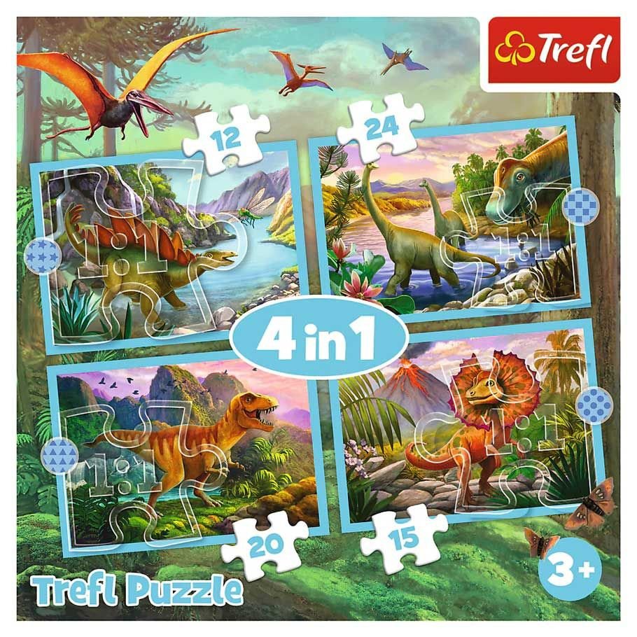 Puzzle: Unique Dinosaurs 4in1 box art