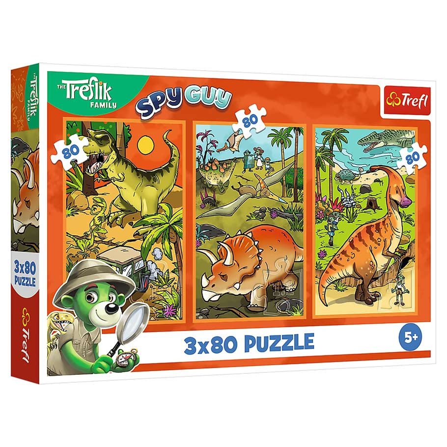 Puzzle: Trefliks World of Dinos 3x80pc box art