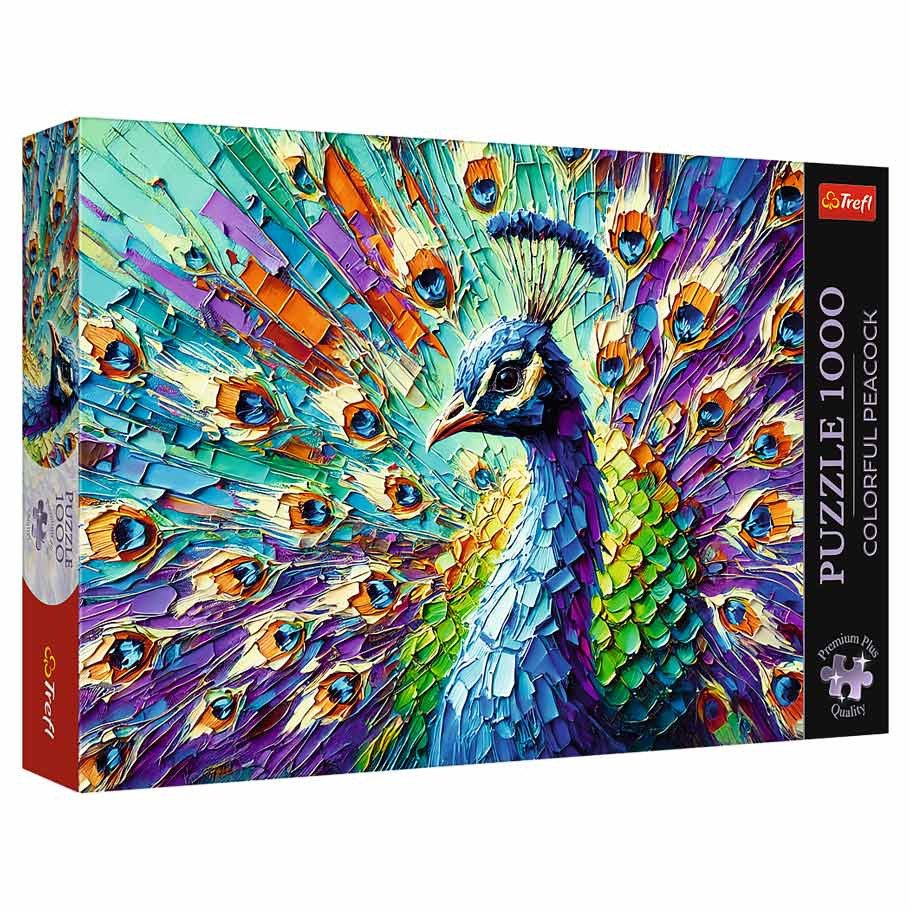 Puzzle: Colorful Peacock 1000pc box art